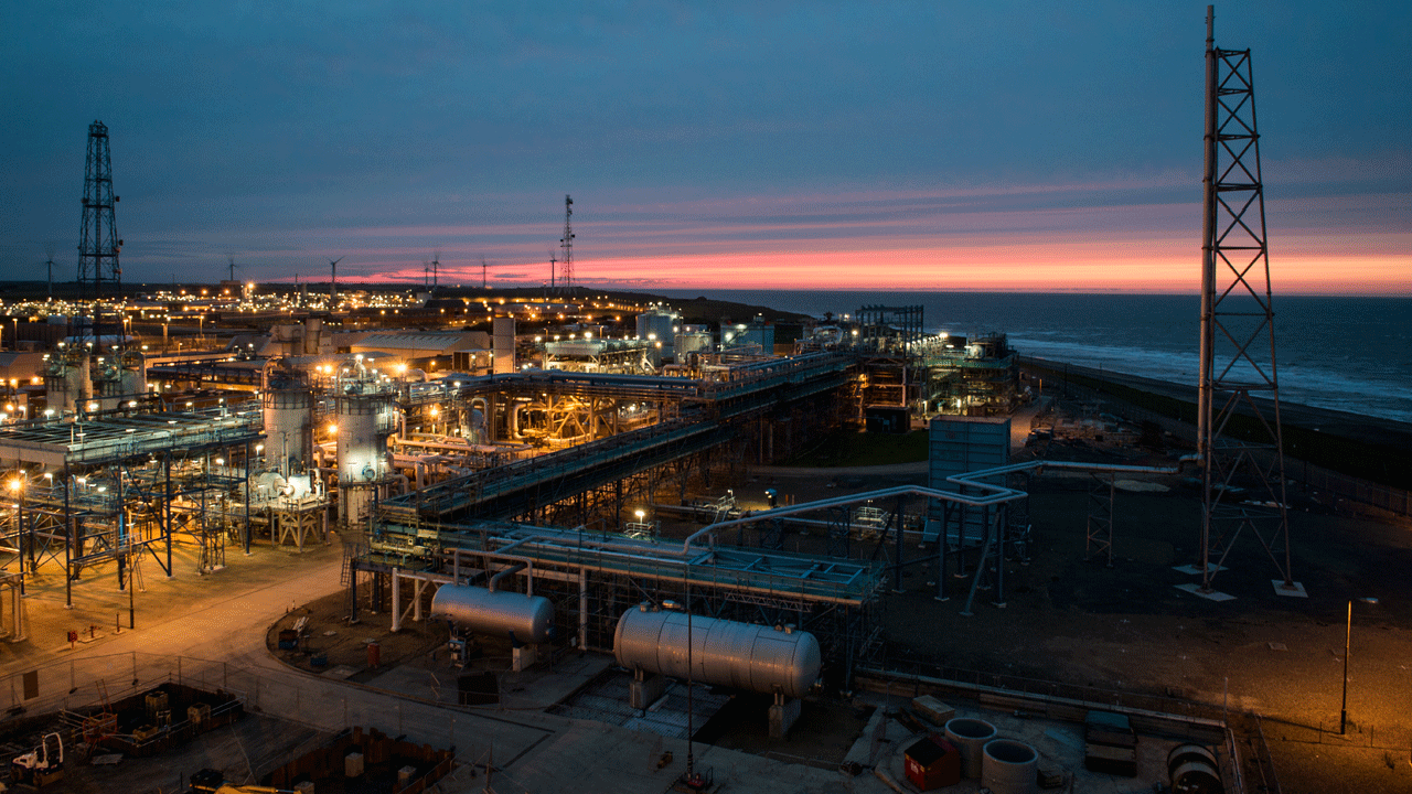 Easington Terminal at night